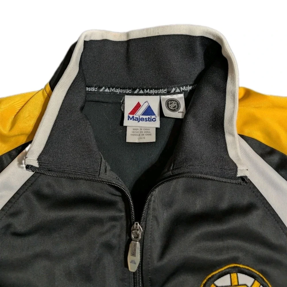 Boston Bruins Majestic Therma Base Jacket Mens L Black Gold NHL Full Zip Track